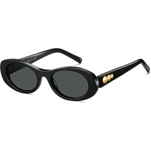image:imageSOJOS Oval Polarized Sunglasses for Women Men Acetate Frame UV Protective Shades PetraBlackGrey