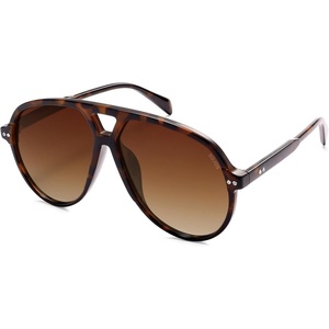 image:imageSOJOS Oversized Retro Aviator Sunglasses for Women Men Tangle Free Classic Vintage 70s Shades SJ2665TortoiseBrown Grading Lens