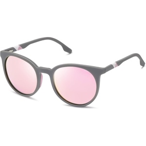 image:imageSOJOS Oversized Round Polarized Sports Sunglasses for Women Men Ultralight TR90 Womens Mens Sport Sunglasses SJ2092Matte GreyPink Mirrored