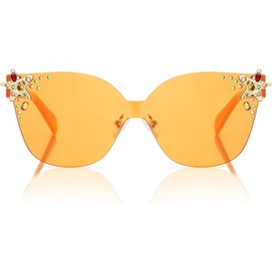 image:imageSOJOS Oversized Square Acetate LimitedEdition Sunglasses for Women with Star Accents UV400 Protection GlowheartOrange