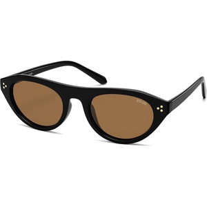 image:imageSOJOS Polarized Retro Oval Cat Eye Sunglasses for Women 90s Small Y2K Vintage TR90 Sun Glasses SJ2727BlackBrown