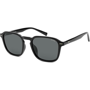image:imageSOJOS Polarized Square Sunglasses for Men Retro Sun Glasses Trendy Shades UV400 Protection TR90 Frame SJ2652BShiny BlackGrey