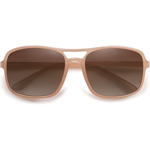 image:imageSOJOS Polarized Wrap Around Aviator Sunglasses for Women Men Retro Rectangle UV400 Womens Vintange Sports Sun Glasses SJ2269 White Milky Light Brown Frame Brown Lens