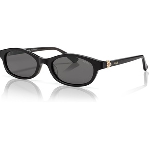 image:imageSOJOS Rectangular Polarized Sunglasses for Women Acetate Frame Coral Temple Detail Trendy Retro 90s Sunnies SJ3140 TIDEBlackGrey