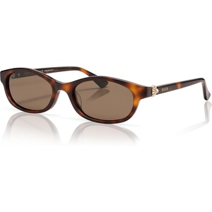 image:imageSOJOS Rectangular Polarized Sunglasses for Women Acetate Frame Coral Temple Detail Trendy Retro 90s Sunnies SJ3140 TIDETortosieBrown