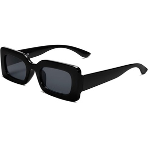 image:imageSOJOS Retro 90s Nude Rectangle Sunglasses Womens Mens Trendy Chunky GlassesBlack