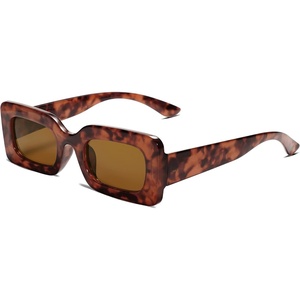 image:imageSOJOS Retro 90s Nude Rectangle Sunglasses Womens Mens Trendy Chunky GlassesBrown