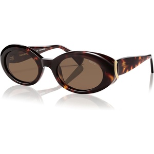 image:imageSOJOS Retro Acetate Oval Polarized Sunglasses Women Men 90s Vintage UV400 Protection Tiny Sun GlassesSUNSETGlaze HazetortoiseBrown