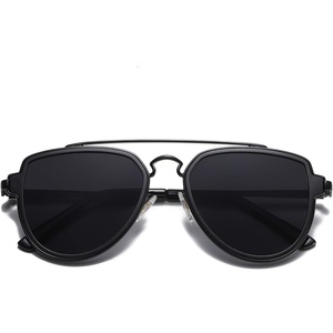 image:imageSOJOS Retro Aviator Polarized Double Bridge Sunglasses for Men Women Mirrored Lens SJ1051A BlackGrey