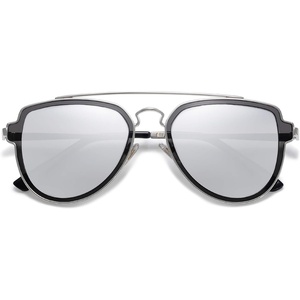 image:imageSOJOS Retro Aviator Polarized Double Bridge Sunglasses for Men Women Mirrored Lens SJ1051SilverSilver Mirrored