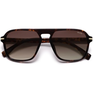 image:imageSOJOS Retro Aviator Polarized Sunglasses for Men Women Trendy Vintage Square Pilot Mens Shades SJ2370Tortoise Frame Brown Grading Lens