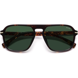 image:imageSOJOS Retro Aviator Polarized Sunglasses for Men Women Trendy Vintage Square Pilot Mens Shades SJ2370Tortoise Frame Green Lens