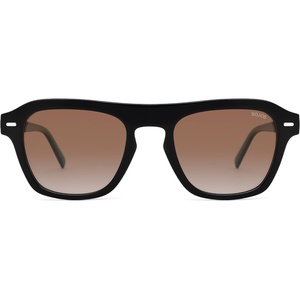 image:imageSOJOS Retro Aviator Polarized Sunglasses for Men Women Vintage Square Mens Shades SJ2632Black Frame Brown Grading Lens