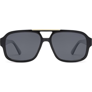 image:imageSOJOS Retro Aviator Sunglasses Womens Mens Polarized Vintage Trendy Rectangle Women Sunnies SJ2335BlackGrey