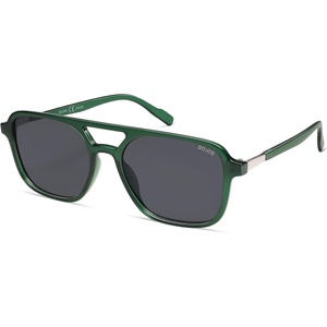 image:imageSOJOS Retro Aviator Sunglasses for Women MenTrendy Rectangle Womens Mens Shades Sun Glasses SJ2202Green FrameGrey Lens