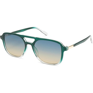 image:imageSOJOS Retro Aviator Sunglasses for Women MenTrendy Rectangle Womens Mens Shades Sun Glasses SJ2202Green Grading FrameGrey Lens