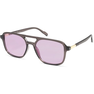 image:imageSOJOS Retro Aviator Sunglasses for Women MenTrendy Rectangle Womens Mens Shades Sun Glasses SJ2202Grey FramePurple Lens