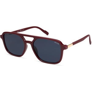 image:imageSOJOS Retro Aviator Sunglasses for Women MenTrendy Rectangle Womens Mens Shades Sun Glasses SJ2202Red FrameBlue Lens
