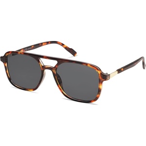 image:imageSOJOS Retro Aviator Sunglasses for Women MenTrendy Rectangle Womens Mens Shades Sun Glasses SJ2202Tortoise FrameGrey Lens