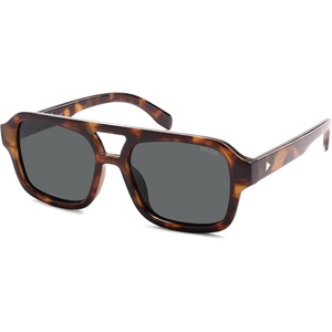 image:imageSOJOS Retro Aviator Sunglasses for Womens Mens Polarized Trendy Square Designer Inspired Shades 80s 90s Sun Glasses SJ2342Tortoise Grey