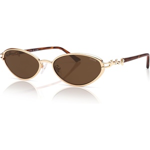 image:imageSOJOS Retro Cat Eye Sunglasses Women Men Acetate Metal Frame Trendy Designer UV400 Sun Glasses Staghorn CoralGoldBrown