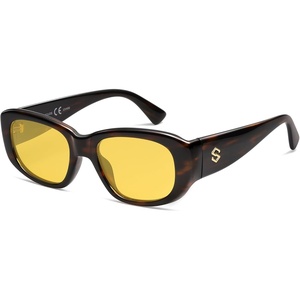 image:imageSOJOS Retro Large Rectangle Polarized Sunglasses Womens Mens Vintage Thick Chunky Frame 80s 90s Large Shades SJ2374Yellow