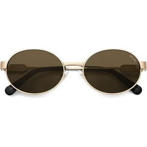 image:imageSOJOS Retro Oval Polarized Sunglasses Womens MenTrendy Round 90s Shades SJ1281Gold Frame Brown Lens