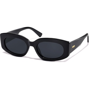 image:imageSOJOS Retro Oval Polarized Sunglasses Womens Trendy Sun Glasses Vintage Shades UV400 SJ2386Black  Grey