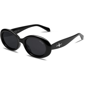 image:imageSOJOS Retro Oval Polarized Sunglasses for Women Men 90s Vintage UV400 Protection Tiny Sun Glasses SJ2286BlackGrey