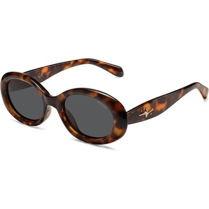 image:imageSOJOS Retro Oval Polarized Sunglasses for Women Men 90s Vintage UV400 Protection Tiny Sun Glasses SJ2286BrownGrey