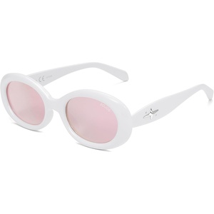 image:imageSOJOS Retro Oval Polarized Sunglasses for Women Men 90s Vintage UV400 Protection Tiny Sun Glasses SJ2286WhitePink Mirrored