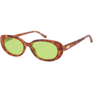 image:imageSOJOS Retro Oval Polarized Sunglasses for Women Men Big Vintage 90s Style Womens Mens Sunnies SJ2369Yellow TortoiseLight Green