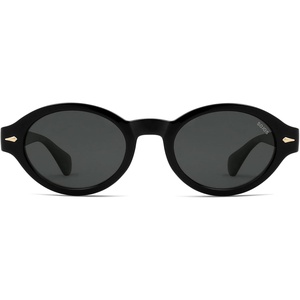 image:imageSOJOS Retro Oval Polarized Sunglasses for Women Men Chic Trendy 90s Sunnies Shades UV protection Sun Glasses SJ2630Black Frame Grey Lens