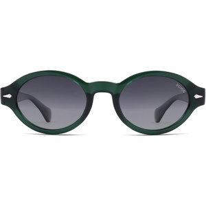 image:imageSOJOS Retro Oval Polarized Sunglasses for Women Men Chic Trendy 90s Sunnies Shades UV protection Sun Glasses SJ2630Green Frame Grey Grading Lens