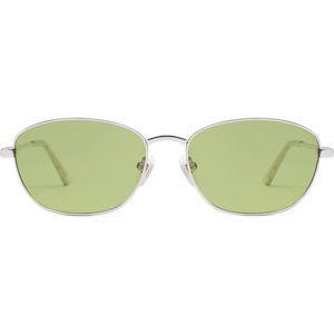 image:imageSOJOS Retro Oval Polarized Sunglasses for Women Men Vintage 90s Style Womens Mens Sunnies Sun Glasses SJ1245SilverLight Green