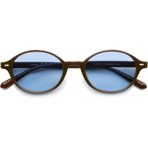 image:imageSOJOS Retro Oval Round Polarized Sunglasses Womens Mens Small Chic Vintage Trendy Sunnies SJ2611Dark BrownBlue Tint
