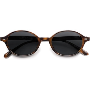 image:imageSOJOS Retro Oval Round Polarized Sunglasses Womens Mens Small Chic Vintage Trendy Sunnies SJ2611Dark TortoiseGrey