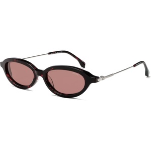 image:imageSOJOS Retro Oval Sunglasses Women Polarized UV Protection Acetate Frame Metal Temples Small Face Trendy Shades SJ3143 MistPinkPink
