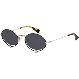 image:imageSOJOS Retro Oval Sunglasses Women Trendy Lightweight Narrow Vintage Small Shades UV Protection Sun Glasses LarmesBlackGrey