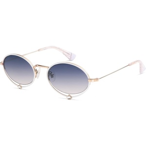 image:imageSOJOS Retro Oval Sunglasses Women Trendy Lightweight Narrow Vintage Small Shades UV Protection Sun Glasses LarmesWhiteBlue
