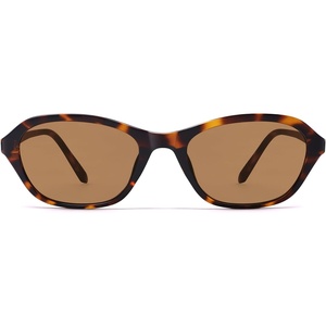 image:imageSOJOS Retro Oval Sunglasses for Women Trendy Cat Eye Narrow Chic Y2K 90s Sunnies SJ2685TortoiseBrown