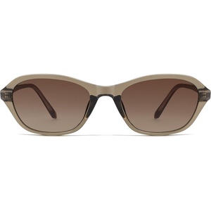 image:imageSOJOS Retro Oval Sunglasses for Women Trendy Cat Eye Narrow Chic Y2K 90s Sunnies SJ2685Transparent TaupeGreyishbrown Grading