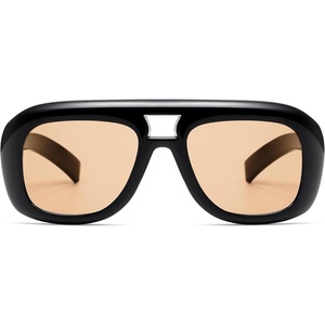 image:imageSOJOS Retro Oversized Aviator Sunglasses for Women MenTrendy Vintage Square Aviators 90s Sun Glasses SJ2688Black Frame Orange Lens