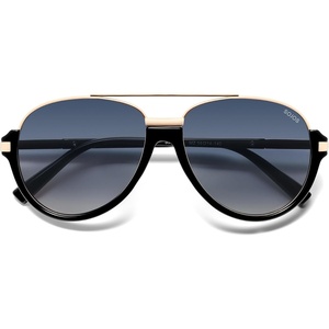 image:imageSOJOS Retro Oversized Polarized Aviator Sunglasses Women Men SJ2681  Unisex Big design UV400 protection lenses driving outdoor activitiesBlackBlue Grading