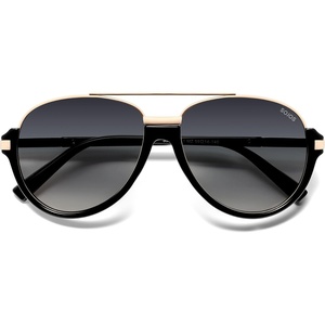 image:imageSOJOS Retro Oversized Polarized Aviator Sunglasses Women Men SJ2681  Unisex Big design UV400 protection lenses driving outdoor activitiesBlackGrey Grading