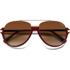 image:imageSOJOS Retro Oversized Polarized Aviator Sunglasses Women Men SJ2681  Unisex Big design UV400 protection lenses driving outdoor activitiesRedBrown Grading