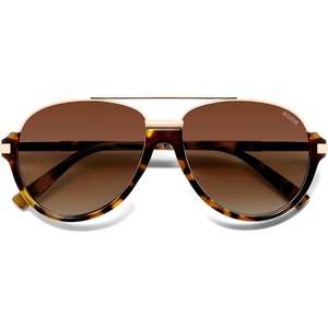 image:imageSOJOS Retro Oversized Polarized Aviator Sunglasses Women Men SJ2681  Unisex Big design UV400 protection lenses driving outdoor activitiesTortoiseBrown Grading