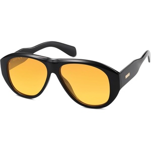 image:imageSOJOS Retro Oversized Polarized Aviator Sunglasses for Women Men Vintage 70s Style UV Protection Sunnies SJ2328BlackOrange