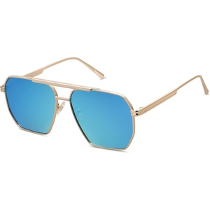 image:imageSOJOS Retro Oversized Square Polarized Sunglasses for Women Men Vintage Shades Classic Large Metal Sun GlassesK Gold