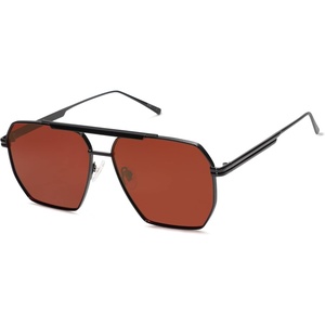 image:imageSOJOS Retro Oversized Square Polarized Sunglasses for Women Men Vintage Shades Classic Large Metal Sun GlassesMatte BlackRed